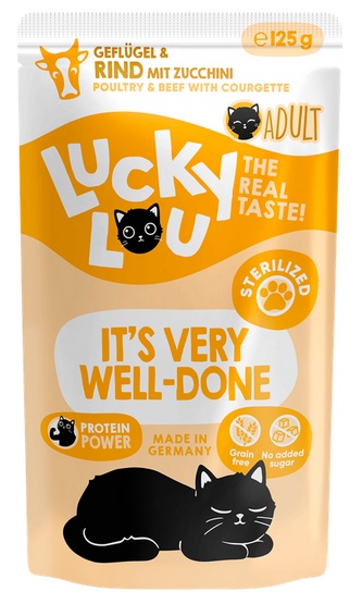 Lucky Lou Lifestage Sterilized Drób i wołowina saszetka 125g - obrazek 5
