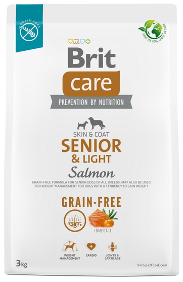 Brit Care Grain Free Senior & Light Salmon 3kg - obrazek 2