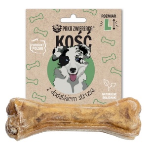 Paka Zwierzaka Kość z dodatkiem strusia L 13,5cm