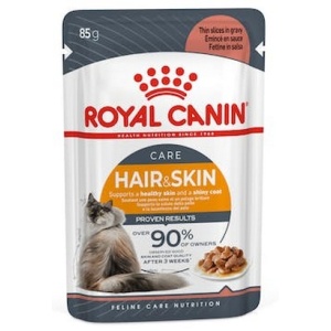 Royal Canin Hair & Skin Care w sosie karma mokra dla kotów dorosłych, zdrowa skóra, piękna sierść saszetka 85g