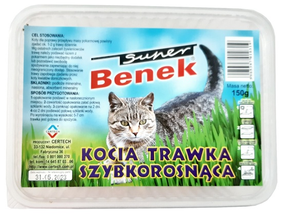 Super Benek Trawka szybkorosnąca dla kota 150g - obrazek 2