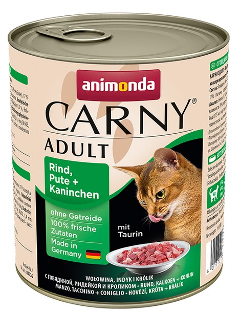 Animonda Carny Adult Wołowina, Indyk + Królik puszka 800g - obrazek 2