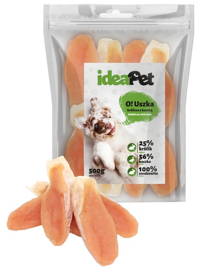 IdeaPet Uszka królicze z kaczką 500g - obrazek 3