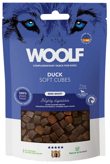 Woolf Soft Cubes Monoprotein Duck 100g - obrazek 2