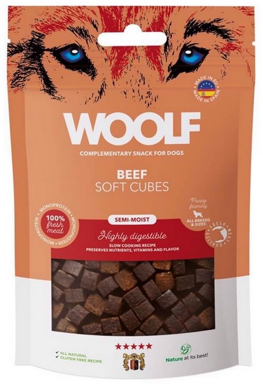 Woolf Soft Cubes Monoprotein Beef 100g - obrazek 2