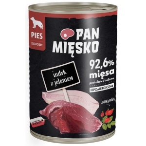 Pan Mięsko Karma mokra dla psa Indyk z jeleniem puszka 400g
