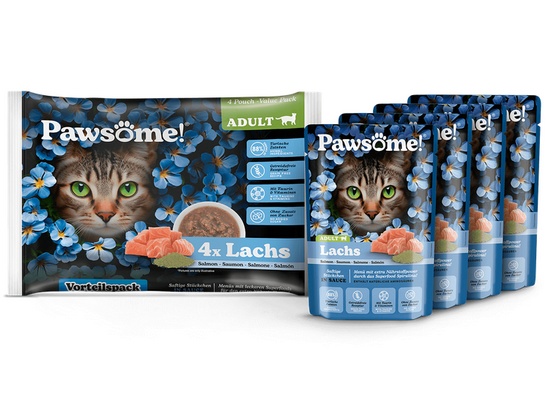 Pawsome Adult Lachs - łosoś saszetki 4x85g - obrazek 2