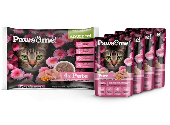 Pawsome Adult Pute - indyk saszetki 4x85g - obrazek 2