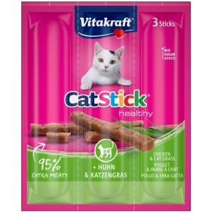 Vitakraft Cat Stick Classic kurczak + kocia trawa 3szt [58896]