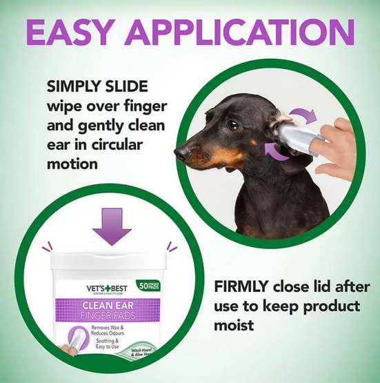 Vet's Best Czyściki do uszu napalcowe 50szt. - obrazek 2