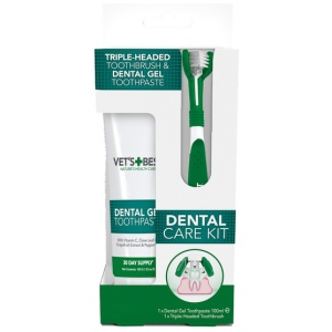 Vet's Best Dental żel + szczoteczka zestaw Adult