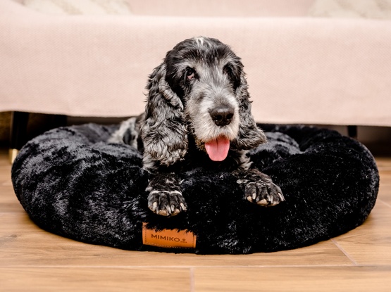 MIMIKO Pets Legowisko Shaggy okrągłe XL 75cm czarne - obrazek 2