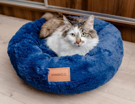 MIMIKO Pets Legowisko Shaggy okrągłe L 60cm chabrowe - obrazek 2