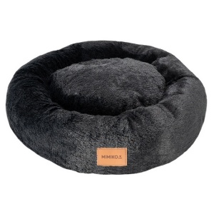 MIMIKO Pets Legowisko Shaggy okrągłe L 60cm czarne
