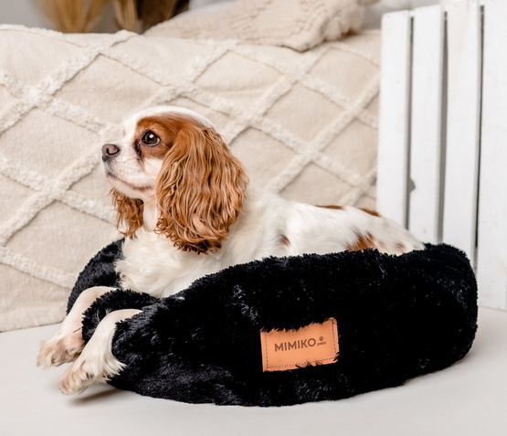 MIMIKO Pets Legowisko Shaggy okrągłe L 60cm czarne - obrazek 2