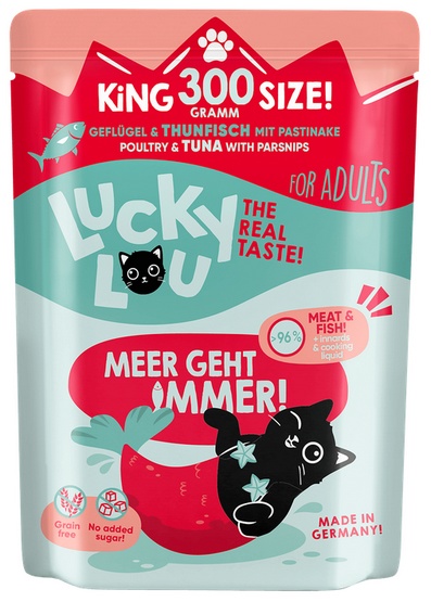 Lucky Lou Lifestage Adult Drób i tuńczyk saszetka 300g - obrazek 2