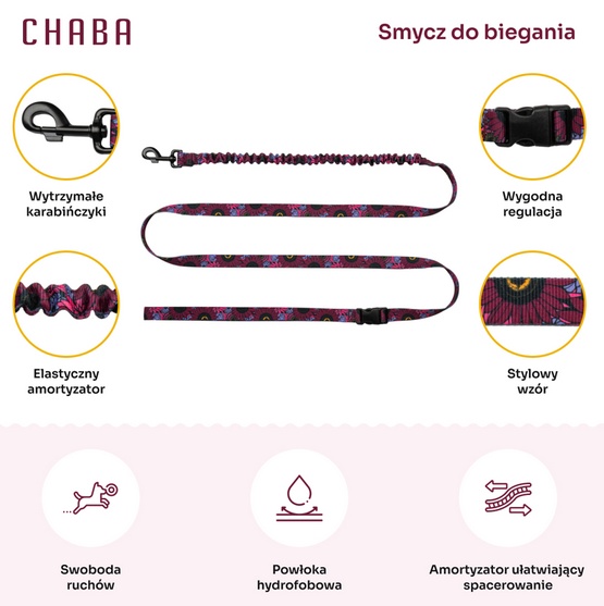 CHABA Smycz z amortyzatorem do biegania Story III M 25mm/280cm Lakota - obrazek 3