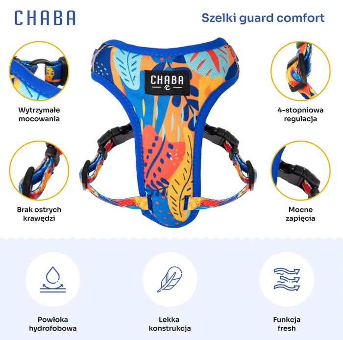 CHABA Szelki Guard Comfort Story III bezuciskowe S 1,6cm Aussie - obrazek 4