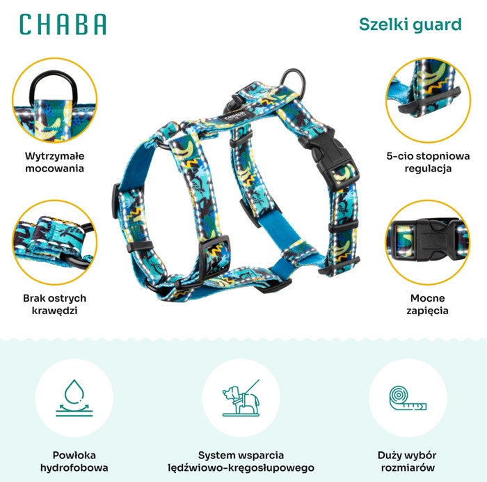 CHABA Szelki Guard Story III XL 3,0cm Carnival - obrazek 3