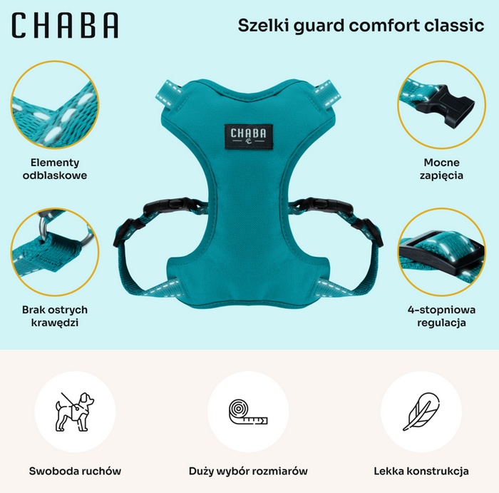 CHABA Szelki Guard Comfort Classic XL morskie - obrazek 3