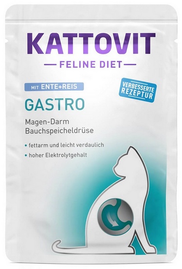 Kattovit Feline Diet Gastro kaczka i ryż saszetka 85g