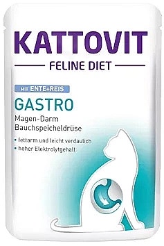 Kattovit Feline Diet Gastro kaczka i ryż saszetka 85g - obrazek 3