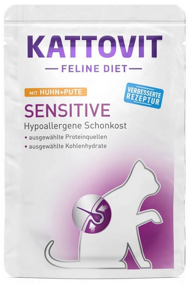 Kattovit Feline Diet Sensitive kurczak i indyk saszetka 85g