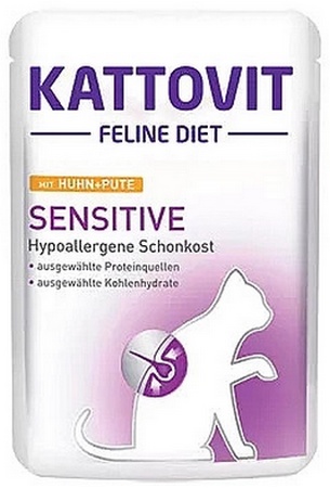 Kattovit Feline Diet Sensitive kurczak i indyk saszetka 85g - obrazek 3