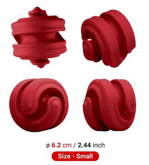 PetDreamHouse Zabawka gumowa Geo-Hex czerwona - obrazek 3