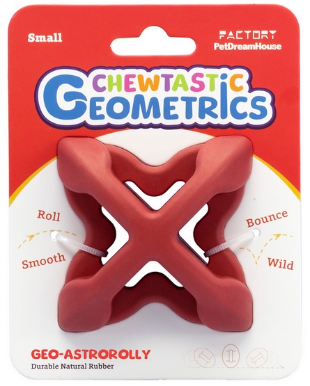 PetDreamHouse Zabawka gumowa Geo-Astro Rolly czerwona