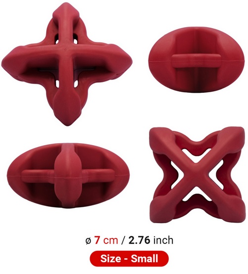 PetDreamHouse Zabawka gumowa Geo-Astro Rolly czerwona - obrazek 3