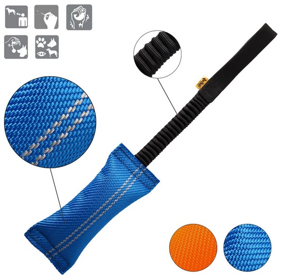 Dingo Zabawka dla psa - Szarpak z węża strażackiego z rączką bungee niebieski - obrazek 3