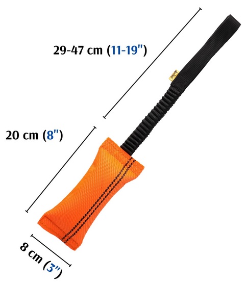 Dingo Zabawka dla psa - Szarpak z węża strażackiego z rączką bungee pomarańczowy - obrazek 3
