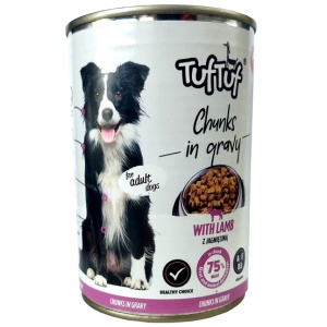 TUF TUF Kawałki mięsne z jagnięciną dla psa puszka 415g