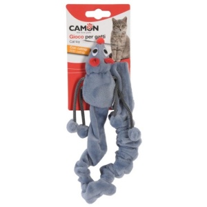 Camon Cat Toy Poliestrowa mysz z kocimiętką i długim sznurem 50cm