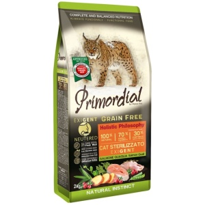 Primordial Cat Grain Free Neutered Exigent Salmon & Quail 2kg