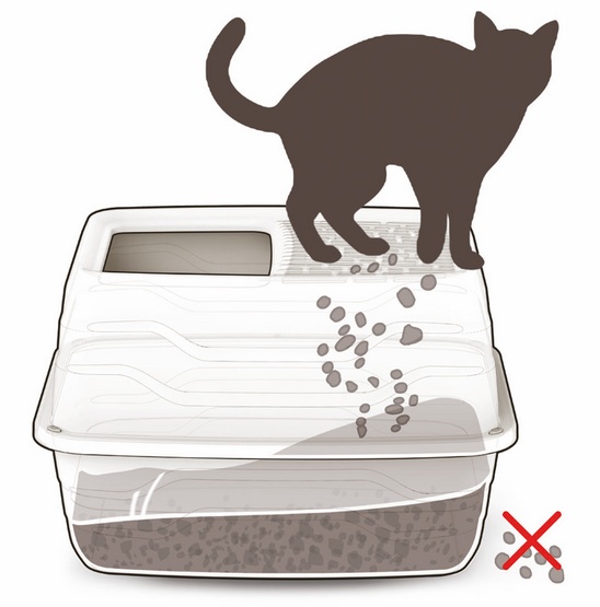 Yarro/Moderna Toaleta dla kota z wejściem od góry 56cm szara - obrazek 3