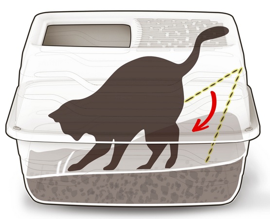 Yarro/Moderna Toaleta dla kota z wejściem od góry 56cm szara - obrazek 4