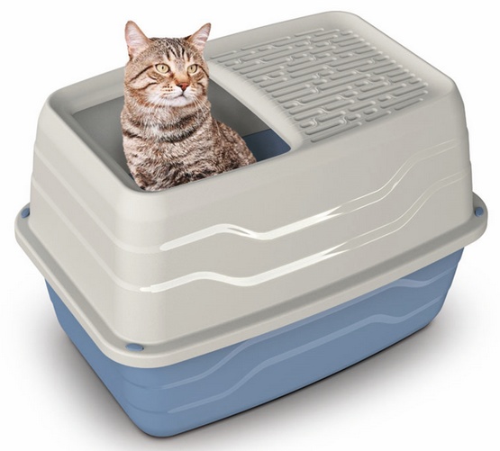 Yarro/Moderna Toaleta dla kota z wejściem od góry 56cm szara - obrazek 5