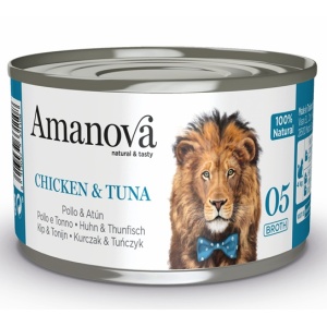 Amanova Cat Chicken & Tuna - kurczak i tuńczyk w bulionie puszka 70g [05]