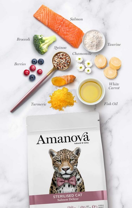 Amanova Cat Sterilised Salmon Deluxe - łosoś 300g - obrazek 2
