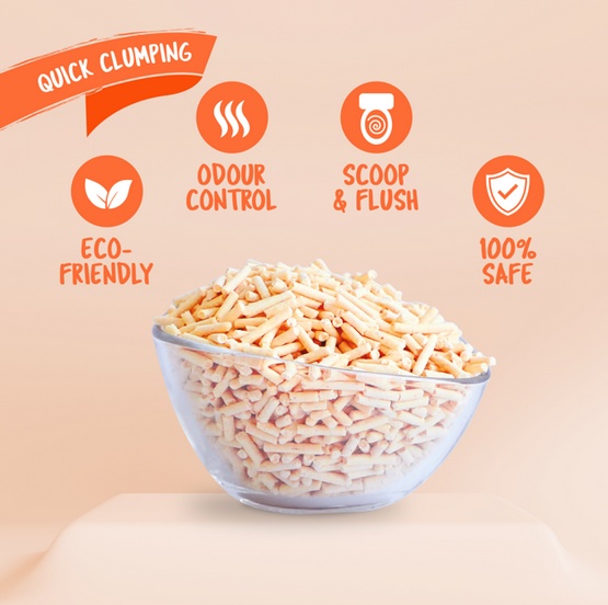 Kit Cat Żwirek ECO SoyaClump Peach 7L / 2,5kg - obrazek 3