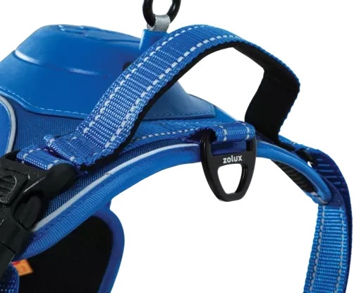 Zolux Szelki ze smyczą automatyczną Easyride M niebieskie - obrazek 6