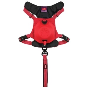 Zolux Szelki ze smyczą automatyczną Easyride S czerwone