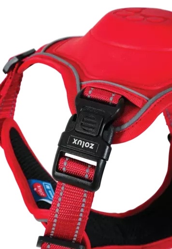 Zolux Szelki ze smyczą automatyczną Easyride M czerwone - obrazek 6