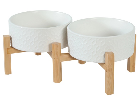 Zolux Miska ceramiczna dla psa i kota Keramo Duo 2x700ml biała - obrazek 2