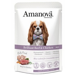 Amanova Dog Adult Brilliant Beef & Chicken - wołowina i kurczak saszetka 100g [P01]