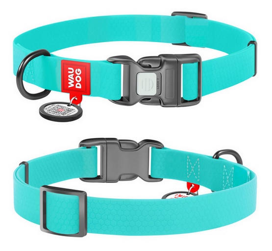 Collar WauDog Waterproof Obroża wodoodporna z QR-paszportem, akumulująca światło, plastikowy fastex, 25mm/34-49cm - obrazek 2