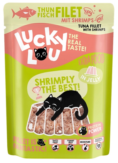 Lucky Lou Extrafood Tuńczyk i krewetki w galaretce saszetka 70g - obrazek 2
