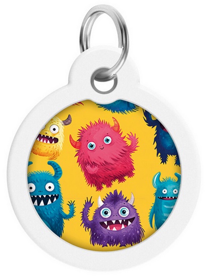 Collar WauDog Smart ID Zawieszka z QR-paszportem okrągła 3cm futrzane potwory - obrazek 2